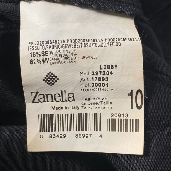 Zanella Houndstooth Libby Trousers Pants Womens 10 Dark Gray Wool Made in Italy - Picture 8 of 14